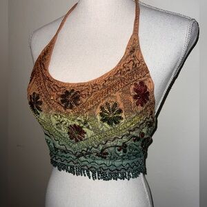 Embroidered Indian Crop Top